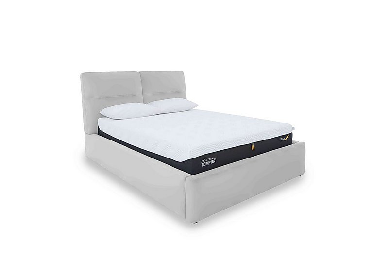 Stark HW Leather Manual Ottoman Bed Frame - Super King - Grey