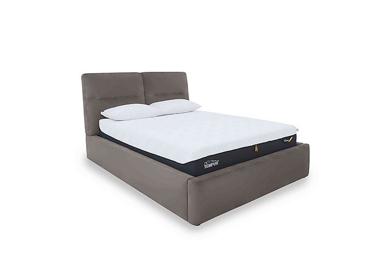 Stark HW Leather Manual Ottoman Bed Frame - Super King - Elephant