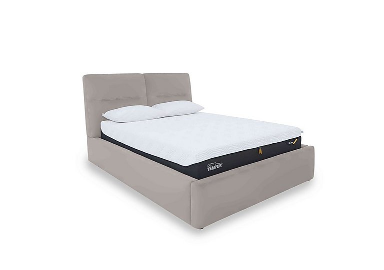 Stark HW Leather Manual Ottoman Bed Frame - Super King - Feather
