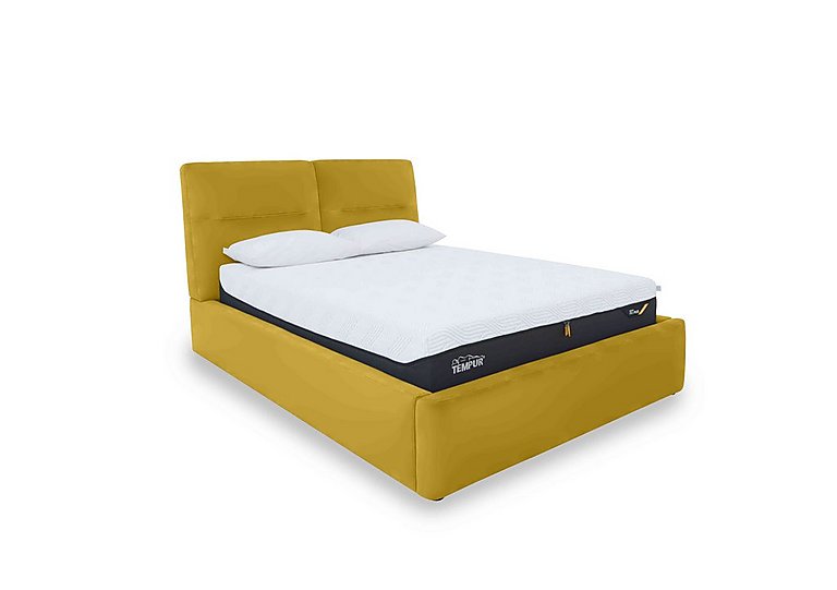 Stark Leather Manual Ottoman Bed Frame - King Size - Yellow