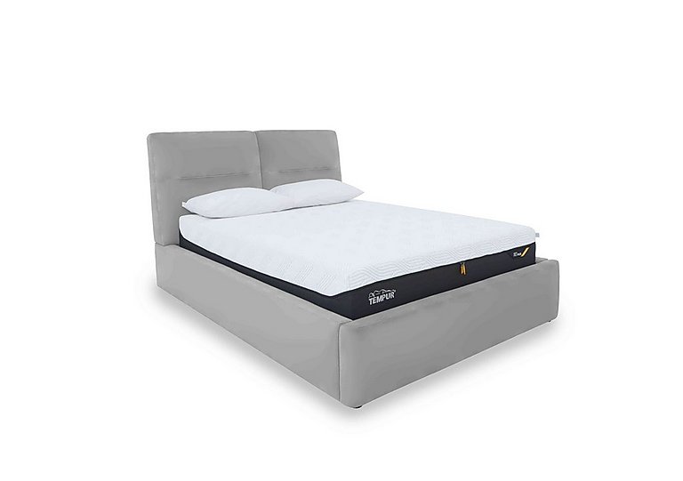 Stark Leather Manual Ottoman Bed Frame - King Size - Light Grey