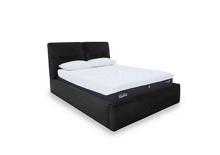 Stark Leather Manual Ottoman Bed Frame - King Size - Shale Grey