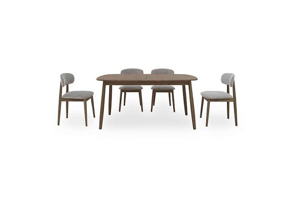 Stockholm Extending Dining Table with 4 Wooden Chairs  Dark Oak | Bed Sava