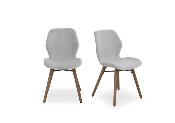 Stockholm Pair of Upholstered Dining Chairs  Dark Oak | Bed Sava