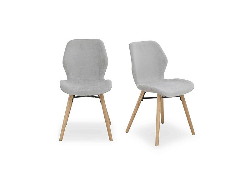 Stockholm Pair of Upholstered Dining Chairs - Light Oak