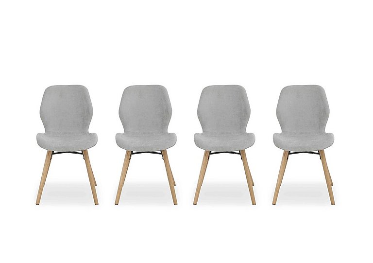 Stockholm Set of 4 Upholstered Dining Chairs - Light Oak