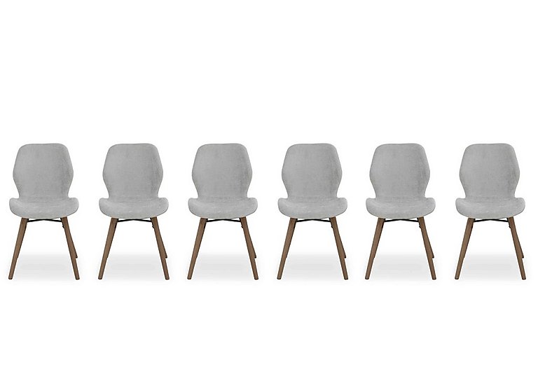 Stockholm Set of 6 Upholstered Dining Chairs - Dark Oak