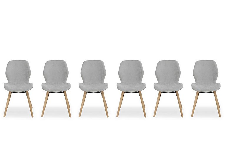 Stockholm Set of 6 Upholstered Dining Chairs - Light Oak