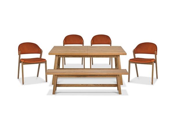 Stratford Small Extending Dining Table with Bench and 4 Fabric Chairs | Bed Sava