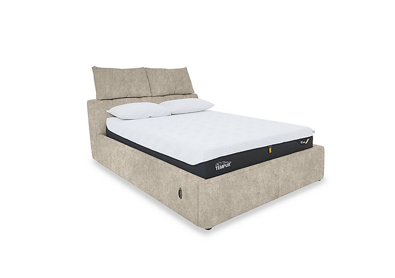Tyrell Fabric Electric Ottoman Bed Frame - Super King - Cream
