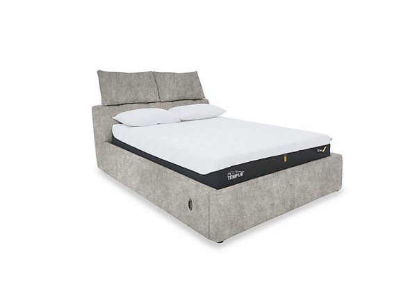 Tyrell Fabric Electric Ottoman Bed Frame  King Size  Grey | Bed Sava