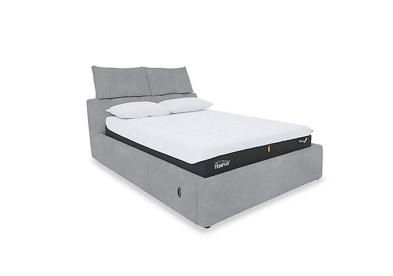 Tyrell Fabric Electric Ottoman Bed Frame - King Size - Bluish Grey