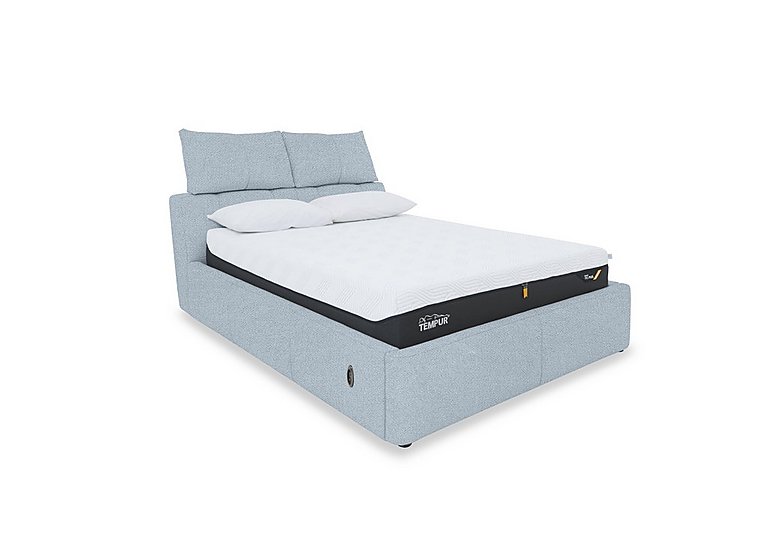 Tyrell Fabric Electric Ottoman Bed Frame - King Size - Baby Blue
