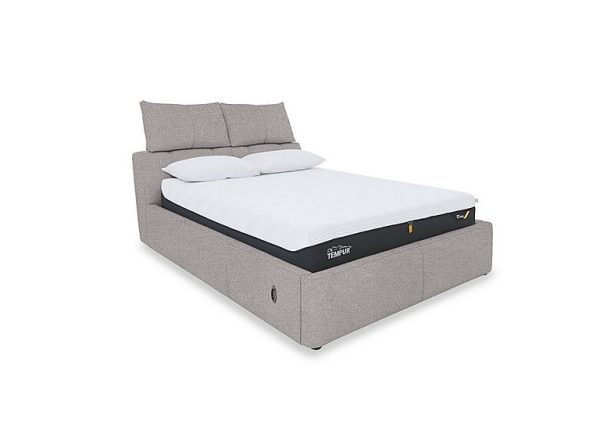 Tyrell Fabric Electric Ottoman Bed Frame  Super King  R27 Pewter | Bed Sava