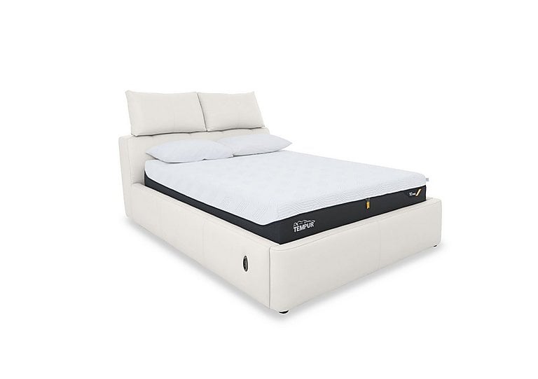 Tyrell BV Leather Electric Ottoman Bed Frame - Super King - Frost