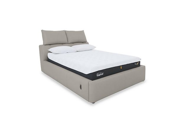 Tyrell HW Leather Electric Ottoman Bed Frame  King Size  Feather | Bed Sava