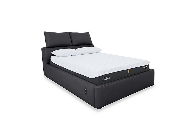 Tyrell HW Leather Electric Ottoman Bed Frame - King Size - Black