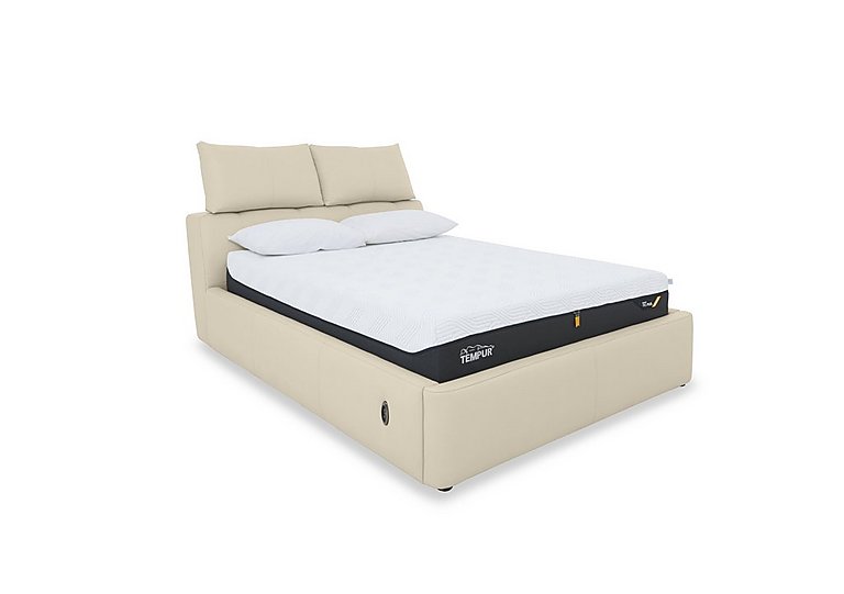 Tyrell NC Leather Electric Ottoman Bed Frame - Super King - NC Bisque