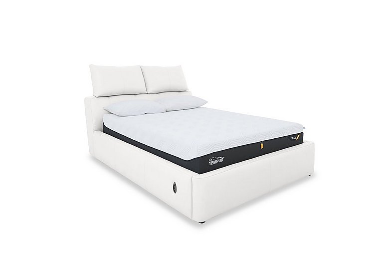 Tyrell NC Leather Electric Ottoman Bed Frame - Super King - NC Star White