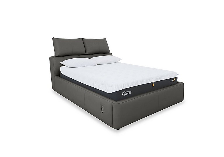 Tyrell NC Leather Electric Ottoman Bed Frame - Super King - Charcoal Grey
