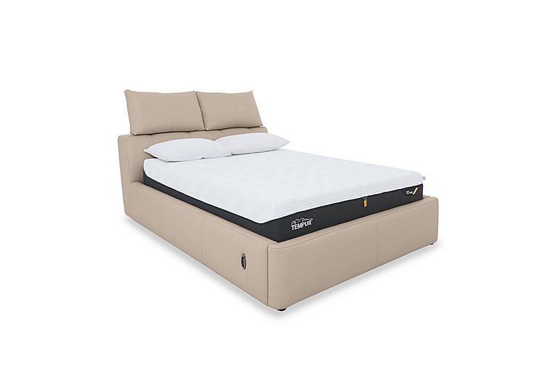 Tyrell NC Leather Electric Ottoman Bed Frame - King Size - NC Pebble