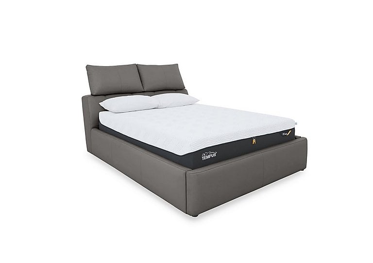 Tyrell BV Leather Manual Ottoman Bed Frame - King Size - BV Elephant