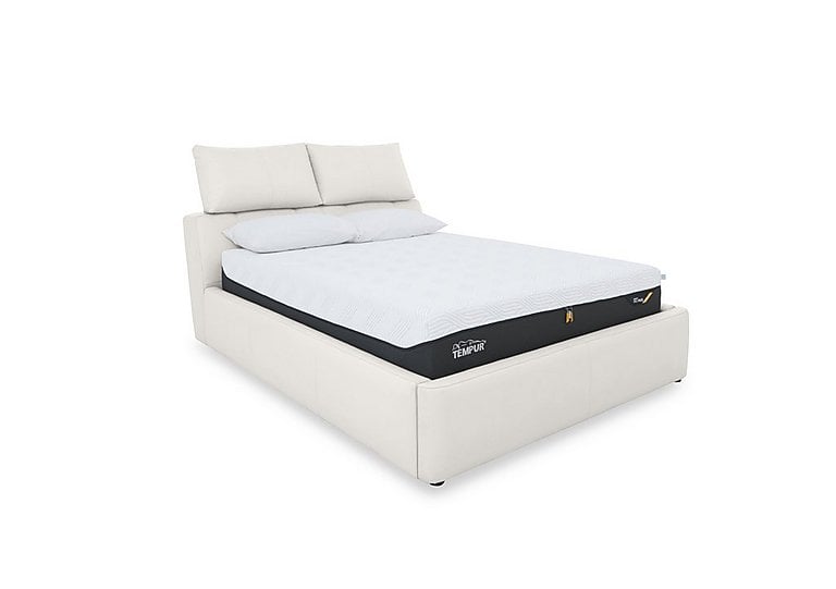 Tyrell BV Leather Manual Ottoman Bed Frame - Super King - Frost