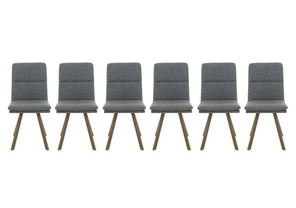 Veyron Set of 6 Dining Chairs  Grey | Bed Sava