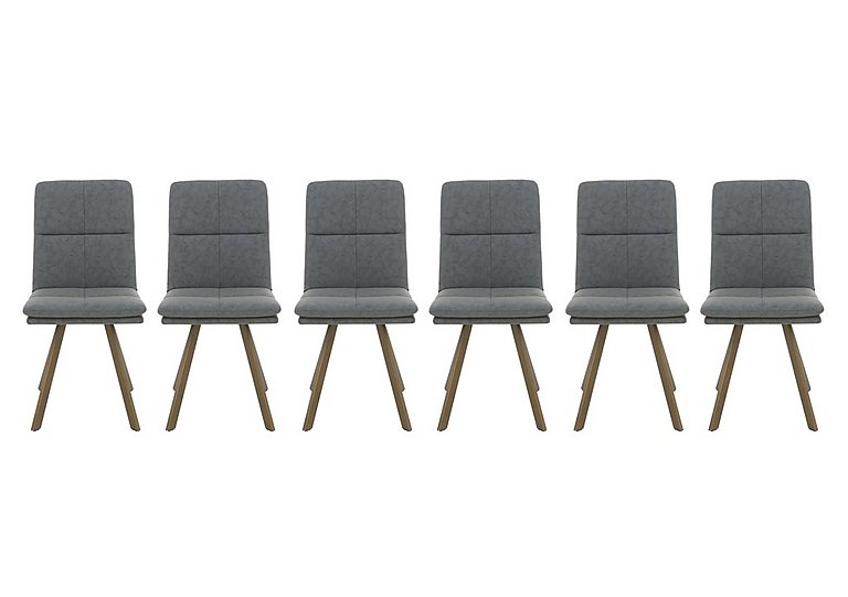 Veyron Set of 6 Dining Chairs - Grey
