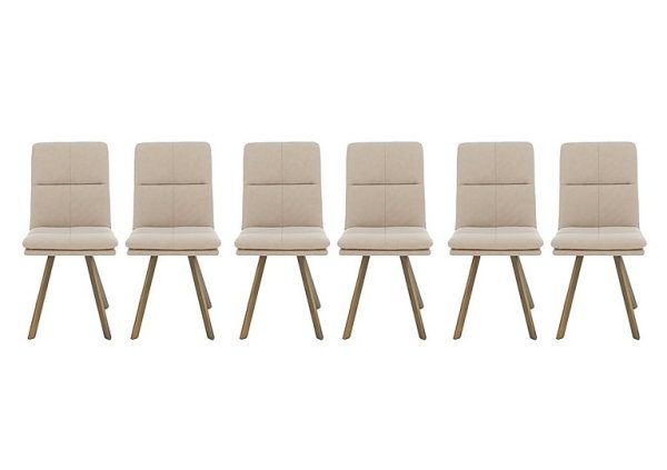 Veyron Set of 6 Dining Chairs  Taupe | Bed Sava