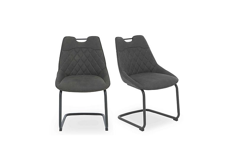Warrior Pair of Cantilever Dining Chairs - Grey