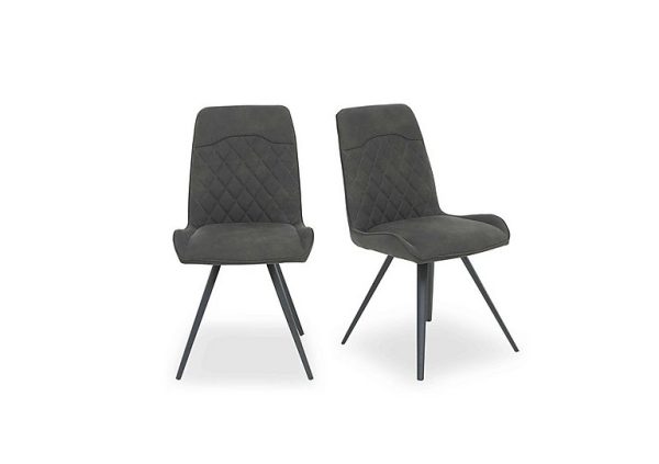 Warrior Pair of Standard Dining Chairs  Grey | Bed Sava
