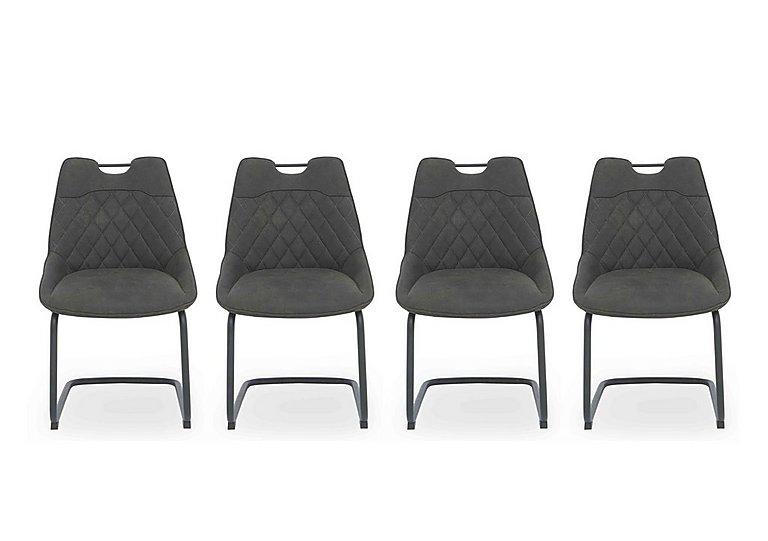 Warrior Set of 4 Cantilever Dining Chairs - Grey