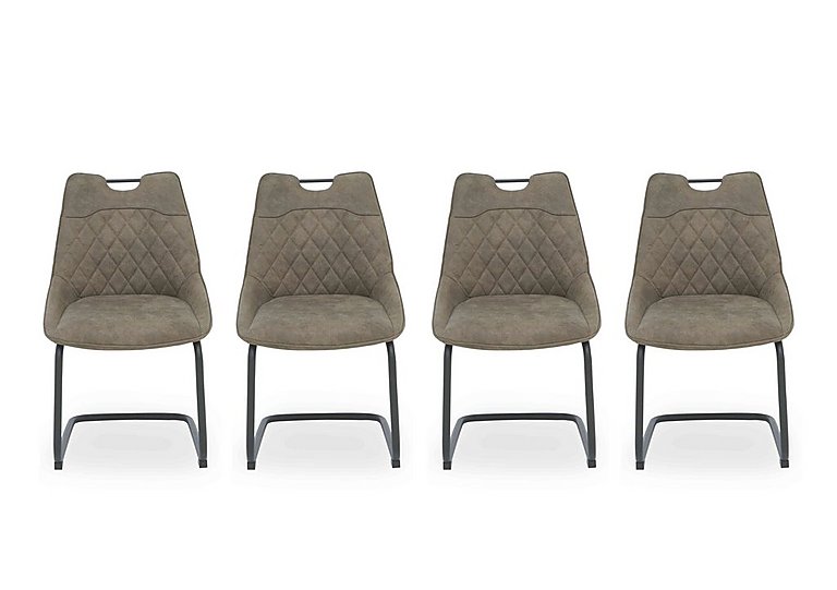 Warrior Set of 4 Cantilever Dining Chairs - Taupe
