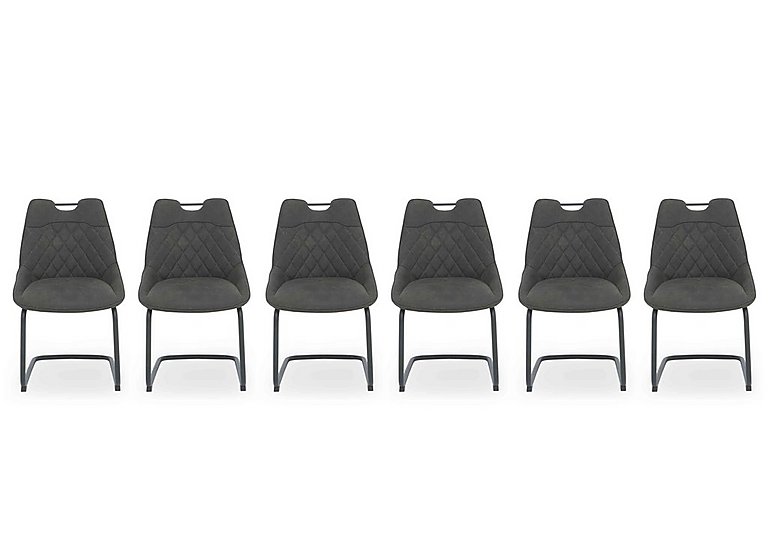 Warrior Set of 6 Cantilever Dining Chairs - Grey