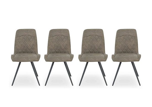 Warrior Set of 4 Standard Dining Chairs  Taupe | Bed Sava
