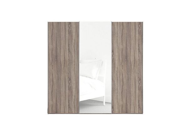 Wiemann  Oxford 3 Door Sliding 225 cm Wardrobe With Central Mirror with Mirror  Rustic Oak | Bed Sava