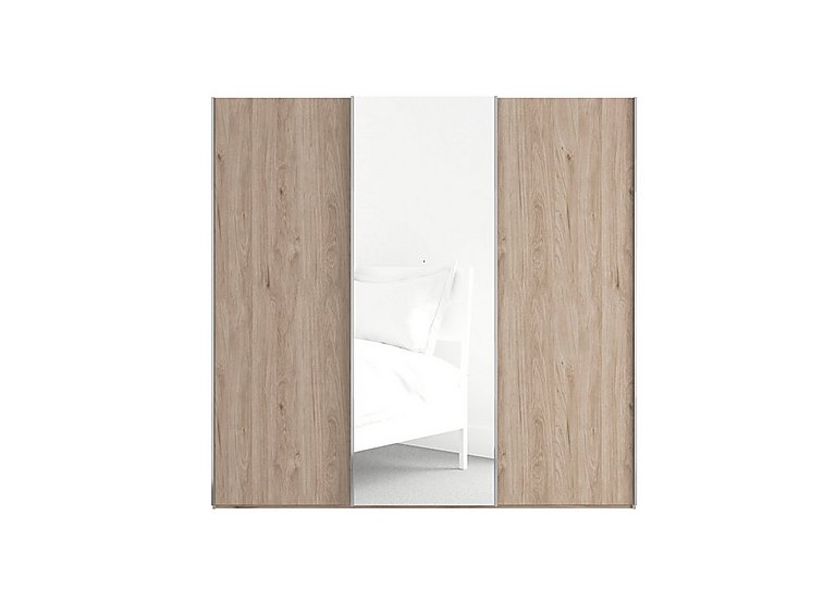 Wiemann - Oxford 3 Door Sliding 225 cm Wardrobe With Central Mirror with Mirror - Holm Oak
