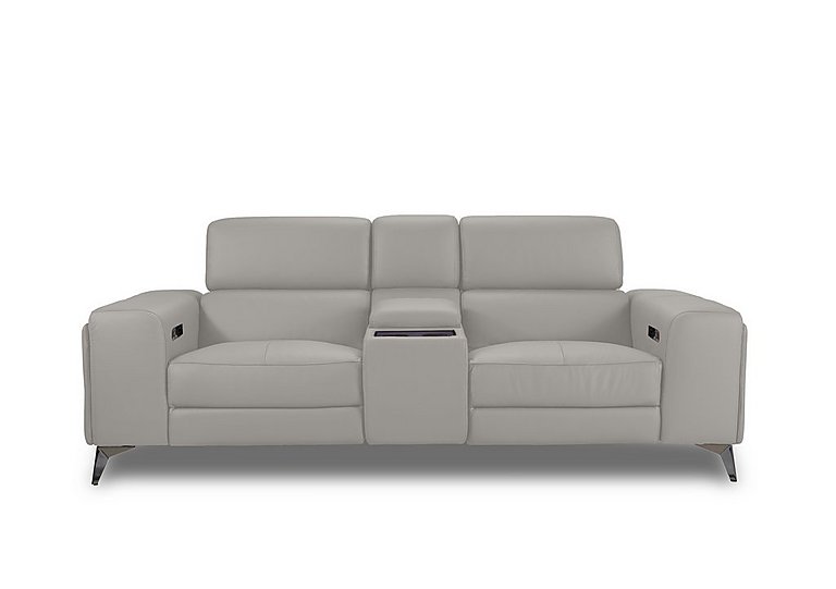 Action Leather 3 Seater Power Recliner Media Sofa with Power Storage Arms