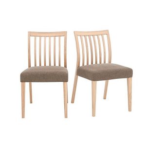 Duplex Pair of Low Slatted Back Dining Chairs  Black | Bed Sava