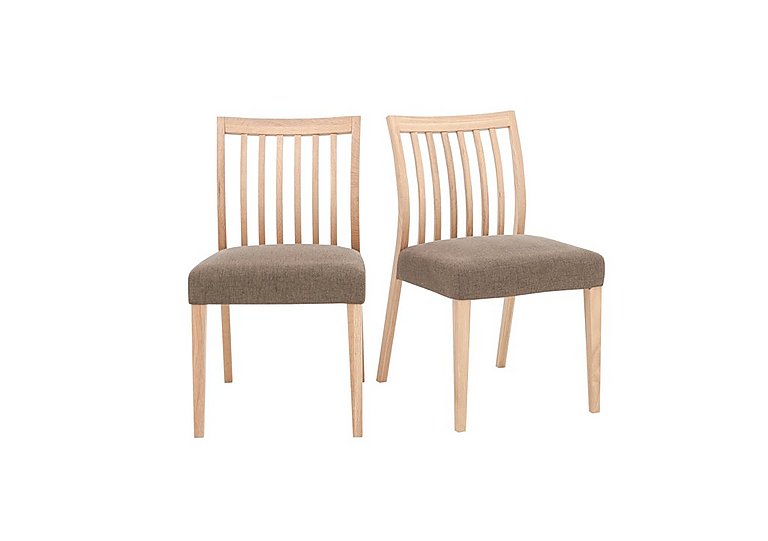 Duplex Pair of Low Slatted-Back Dining Chairs - Black