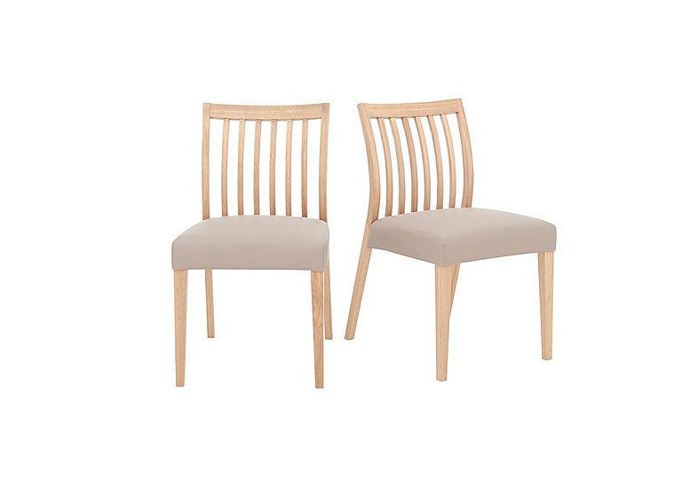 Duplex Pair of Low Slatted-Back Dining Chairs - Grey
