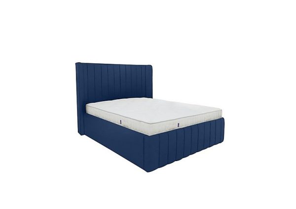 Eira Low Foot End Bed Frame  Double  Velvet Navy | Bed Sava