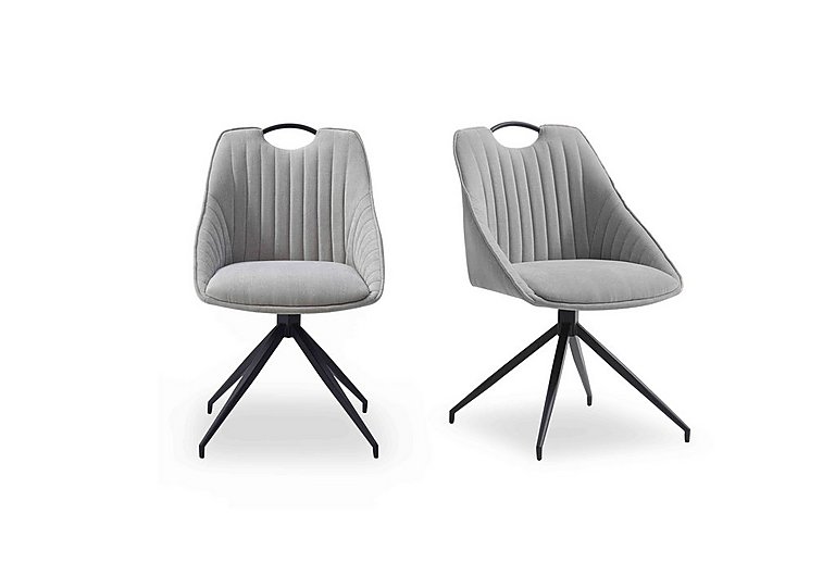 Jai Pair of Swivel Dining Chairs - Silver