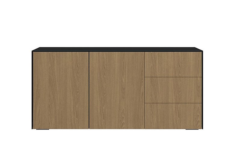 Lexa Smart 2 Door 3 Drawer Sideboard - Black and Oak