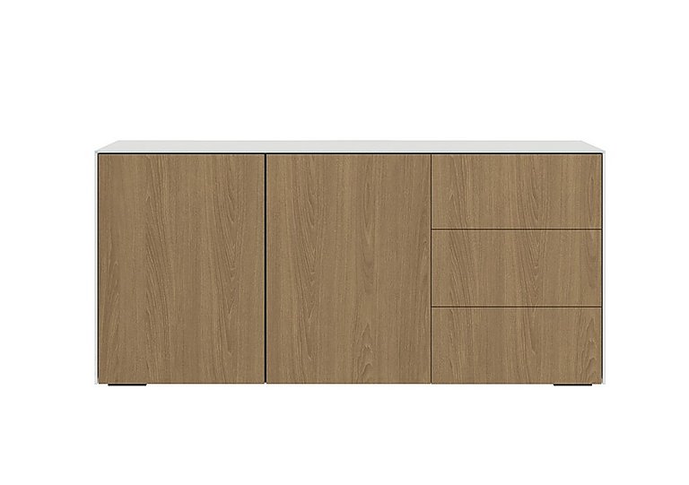 Lexa Smart 2 Door 3 Drawer Sideboard - White and Oak