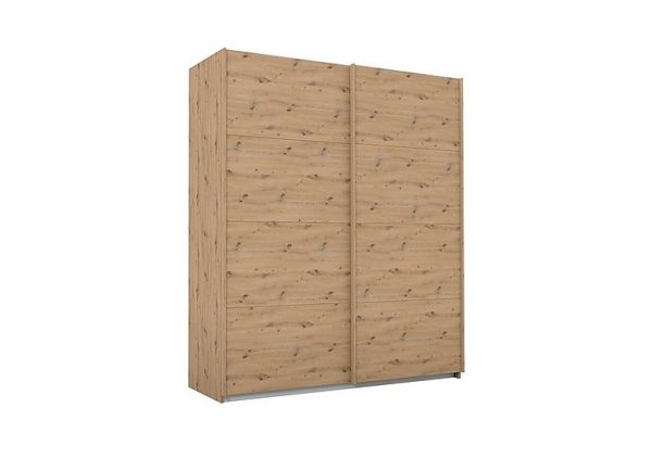 Rauch  Lima 181cm 2 Door Sliding Wardrobe with Decor Front 210cm Tall  Art Oak | Bed Sava