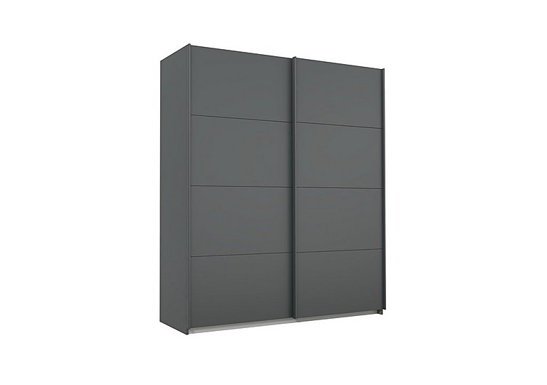 Rauch - Lima 181cm 2 Door Sliding Wardrobe with Decor Front 210cm Tall - Metallic Grey