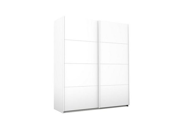 Rauch  Lima 181cm 2 Door Sliding Wardrobe with Decor Front 210cm Tall  White | Bed Sava