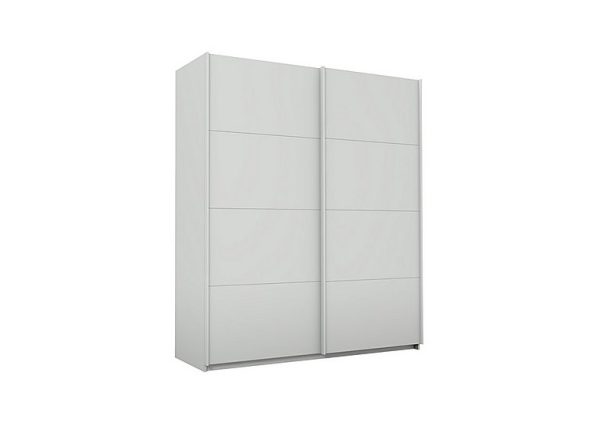Rauch  Lima 181cm 2 Door Sliding Wardrobe with Decor Front 210cm Tall  Silk Grey | Bed Sava